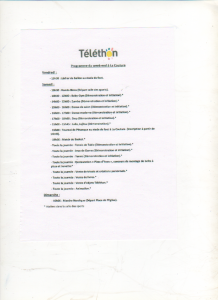 Programme Téléthon La Couture